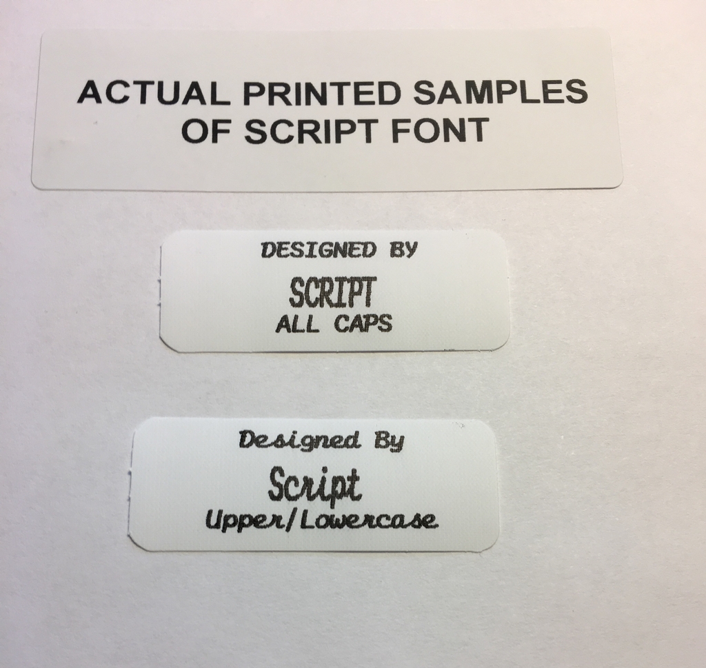 Three Line Iron-on Labels w/Large Middle Font